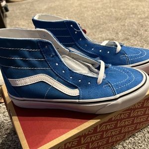 Vans sk8 hi tapered in blue. Womens 8/ men’s 6.5